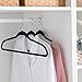 Simplify 10 Super Slim Velvet Huggable Hangers in Black