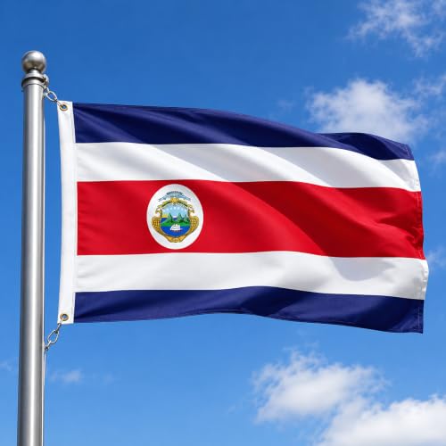 Image of AhfuLife Costa Rica Flag 3x5 Ft,Large Costa Rican National Flag