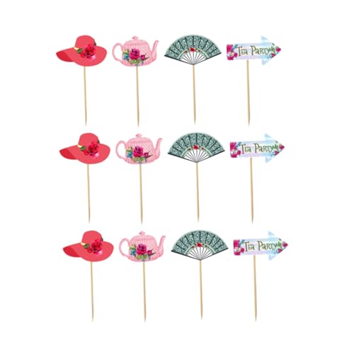 IMIKEYA 24 Peças Material Decorativo Para Mesa De Sobremesa Suprimentos Bolo Bambu