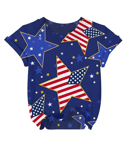 Image of YHHR 4th of July Shirts Toddler Girls Boys American Flag Shirts Kids Patriotic Independence Day Outfit 5-12 Years