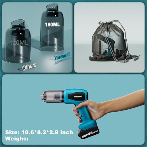 Image of 3 in 1 Handheld Car Vacuum Compatible with Makita 18V Battery with 21000pa Strong Suction, Handheld Vacuum Cordless & Blower with 200W Brushless Motor, Mini Vacuum Cleaner for Car, Home (No Battery)