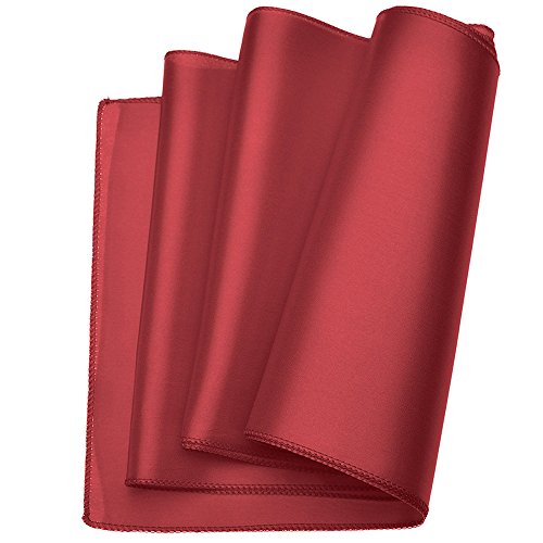 RayLineDo® Pack of 10 12'' X 108'' Satin Table Runners for Wedding Party Banquet Table Party Bridal Decoration in Wine - Image 4