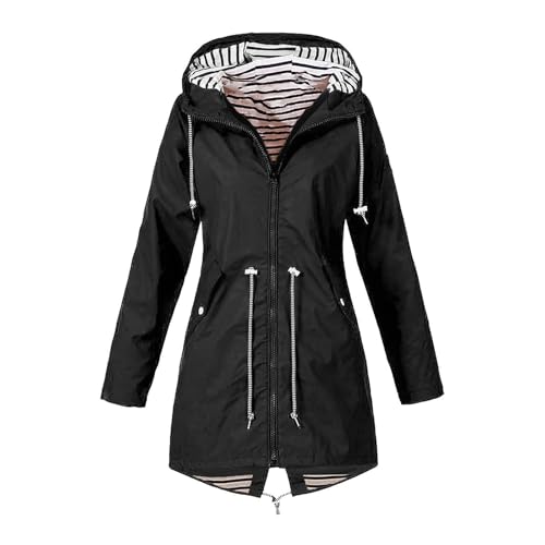 OIOLOYJM Yellow Rain Jacket Womens Waterproof with Hood Light Weight Jackets for Women Casual Fall Winter Plus Size Raincoat