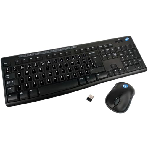 Teclado y ratón inalámbrico 2.4 GHz SIMPLETEK periféricos con teclado numérico negro