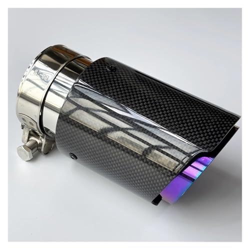 Embout d'échappement en carbone véritable violet ID 48mm et silencieux inox pour auto