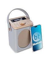 Portable DAB+ Radio with Bluetooth | 15 Hour Battery Playback and Mains Powered | Dual Alarm & Snooze Function | 20+ Presets, LED Display, FM, Headphone Jack | MAJORITY Little Shelford (Grey)