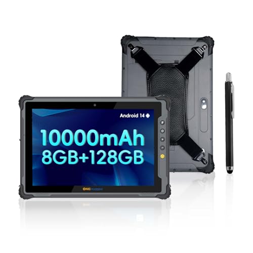 ONERugged 10.1" Rugged Tablet M10T Android 14, 1000 Nits Sunlight Readable, 8GB+128GB, 10000mAh Removable Battery, 4G LTE, IP65 MIL-STD-810H Industrial Tablet for Fieldwork & Construction