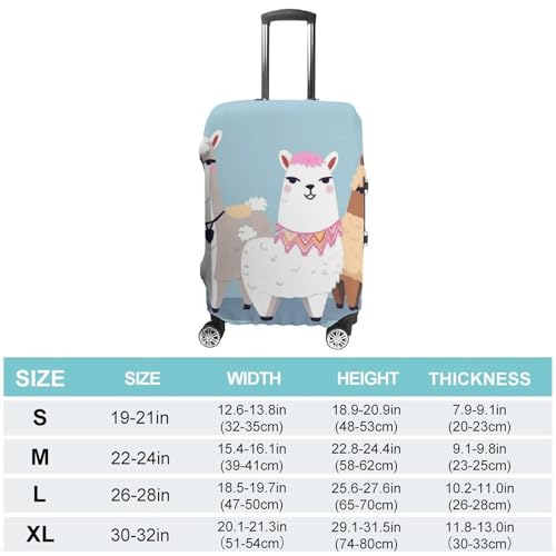 Cute Alpacas Printed Luggage Cover Protector, Fits 18-32 Inch Luggage2