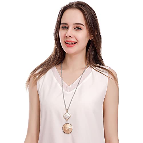 Chunky Chain long necklace with Silver pendant necklaces for women fashion jewelry4