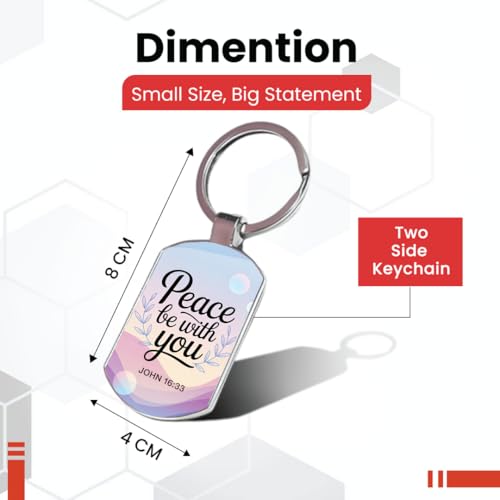 Image of Stylish Metal Keychains with Permanent Glossy Print - Inspirational Quotes & Spiritual Designs - Perfect Key chains for loved ones, Personal Use, Gifts & Return Gifts