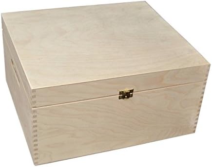 LARGE PLAIN WOOD KEEPSAKE SOUVENIRS WOODEN MEMORY BOX FOR CRAFT P37