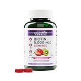 NatureWise Biotin Gummies - Supports Healthy Hair, Skin and Strong Nails - Vitamin B7 5000mcg - Natural Beauty - Strawberry-Kiwi Flavor - Vegan, Non-GMO, Gluten Free - 60 Count[30 Day Supply]