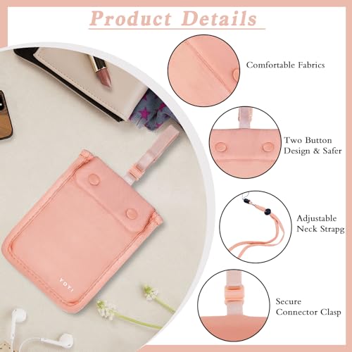 Image of YOYI YOYI Bra Wallet with Hidden Money Pouch & Secret Stash Pocket, Includes Neck Strap,RFID Blocking fabric for Secure Storage of Cash, Cards, & Valuables - Ideal for Travel & Daily Use
