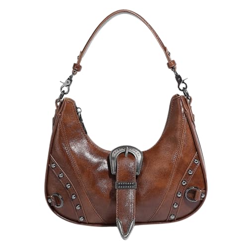 y2k Purse for Women, Cute Leather Women's Handbag Aesthetic Coquette Shoulder Bag Hobo Crescent Trendy Ladies Purse