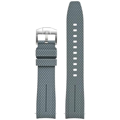 Bracelet silicone MoonSwatch étanche 20mm gris foncé incurvé pour sport et activités outdoor