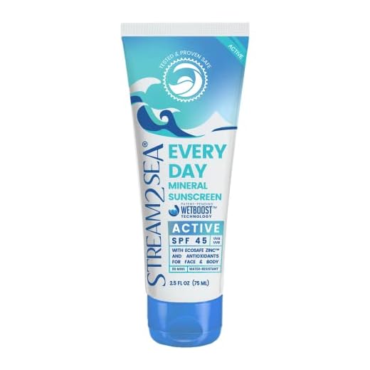 Protetor solar mineral ativo diário FPS 45 | Protetor solar biodegradável e seguro para recifes de 75 ml para rosto e corpo | Proteção mineral não oleosa, leve e transparente contra UVA e UVB da