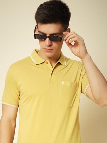 Image of UNIBERRY Men's Cotton Half Sleeves Solid Polo Neck T-shirt-MT4-BG 4XL