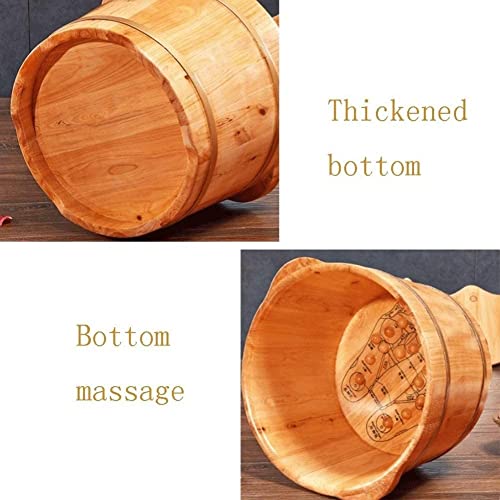 Balde de madera para baño de pies, spa natural de madera robusta miniatura 2