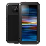  Love Mei para Sony Xperia 10 Funda, Impermeable a Prueba de antigolpes Cubierta de la Caja de protección de Metal de Aluminio Funda a Prueba de Polvo Impermeable Cáscara para Sony Xperia 10 (Negro)