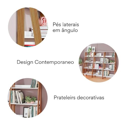 Estante para Livros Escada 4 Prateleiras Tok Yescasa