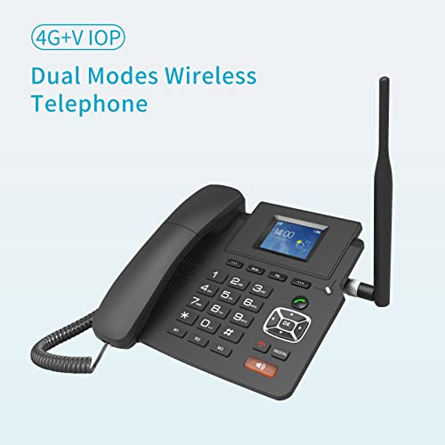 P03-4G Desktop Telefone Sem Fio 4G VOIP Phone Support 2 Contas SIP WIFI SIM Card com tela LCD Respos