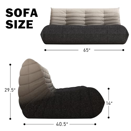 Bean Bag Chair, Oversized Fireside Chair Bean Bag Sofa Large Bean Bag Chair for Adults, 3 Seater Bean Bag Chairs for Teens with High Density Comfortable Foam, Bean Bag for Living Room(Black&White)