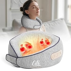 CILI Cordless Neck Massager Pillow with Heat, Shiatsu Neck Massager for Pain Relief Deep Tissue,Heated Massage Pillow for Travel,3 Adjustable Intensity,Gifts for Women Men Mom Dad