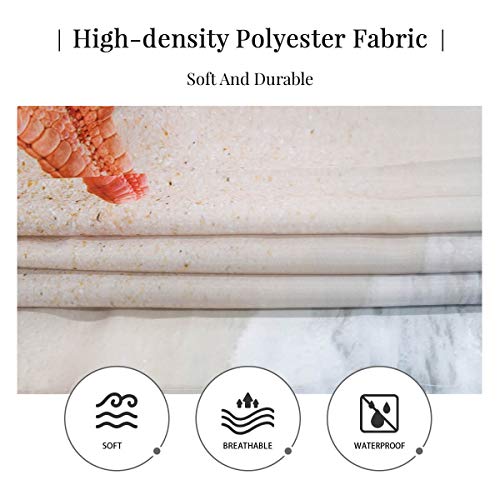 Beach Shower Curtain Washable, Ocean Bath Curtain Seaside Seashells Starfish Print Fabric Decorative Shower Curtains For Bathroom,Coastal Ocean Bathroom Decor Shower Curtain72X 72Inch, Blue And Beige #TOP3