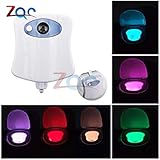  8 colores Sensor de movimiento con sensor de cuerpo Luz LED automática Lámpara de inodoro para baño Lámpara para baño
