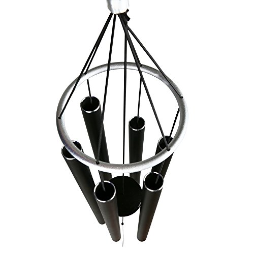 Nature’s Melody Aureole Tunes Wind Chimes – Outdoor Windchime With 6 Tubes Tuned To C Pentatonic Scale, 100% Rustproof Aluminum, Powder Finish & S Hook Hanger For Sympathy, Memorial Gift Or Zen Garden #TOP7