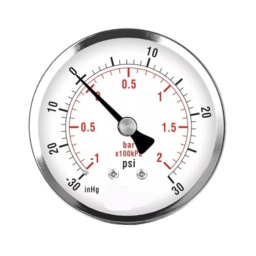 Manomètre à vide et pression précis avec boîtier acier chromé antichoc