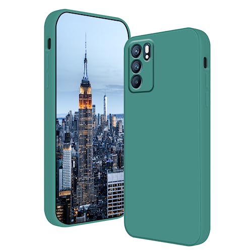 Compatible con Funda OPPO Reno 6 5G Silicona Líquida Verde Oscuro, Soft Smooth Touch Carcasa OPPO Reno 6 5G Silicona Antigolpes Case Thin (Verde Oscuro)