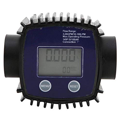 Flow Meter, K25 1 in Female Thread Flowmeter Digital Display Liquid Flow Sensor 10-120L/MIN, for Petroleum, Chemical, Pharmaceutical(Blue)