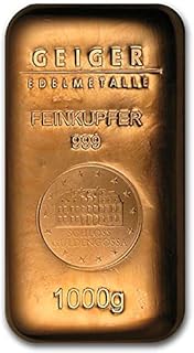 1kg 999,9 Pure Copper Cast Bullion Bar