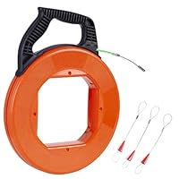 Pious Kabeleinziehhilfe 30m, Zugdraht für Leerrohre, mit Aufbewahrungsbox, Einziehband Anti-Verwicklungs-Design, Gleitet leicht um Rohrkurven, Perfekte Kabel Einzugshilfe für Glasfaser-Durchziehhilfe
