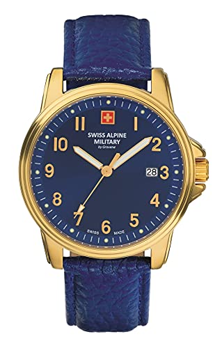 Swiss Alpine Military Herren Armbanduhr Leader mit Lederarmband, 10 Bar, 40 mm, 70.111.515