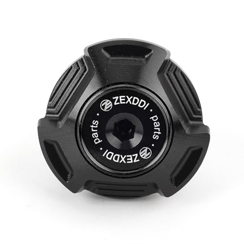 ZEXDDI CNC Motorcycle Engine Oil Filler Cap Oil Filler Plug Cover Fit For Kawasaki KLR650 ZX6R ZX636 ZX10R ZX14R Ninja 300 ZH2 Versys X300 Vulcan S 900 GTR1400 Z750 S (Black)