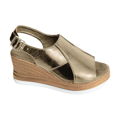 Sandales pieds larges confortables avec boucle réglable pour femme