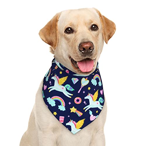 Unicorn Rainbow Stars Dog Bandana Scarf Triangle Bibs Pet Accessories Cat Kerchief #TOP25