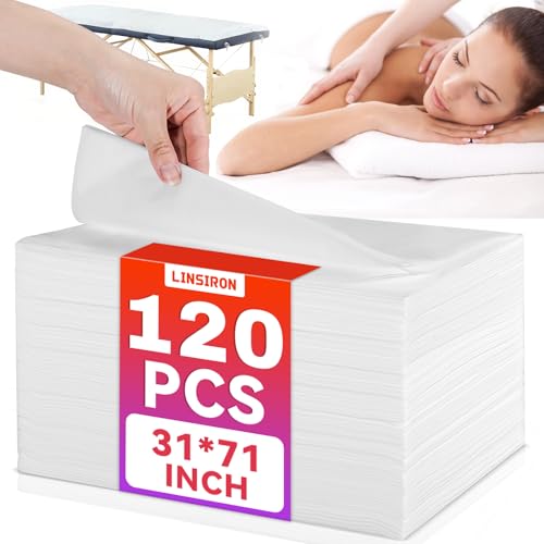 LINSIRON 120 Pcs Disposable Bed Sheets 31 x 71 Massage Table Sheets