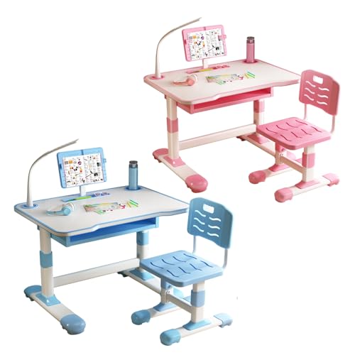 Mitoydoe Elegante y funcional escritorio infantil con altura ajustable, soporte de lectura inclinable y cajones espaciosos, ideal para estudiar y jugar en color rosa - imagen 9