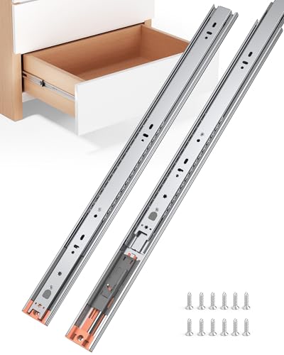 Chibery 14 Inch Side Mount Soft Close Drawer Slides 10 Pairs Heavy-Duty Full Extension Kitchen Cabinet Drawer Metal Ball Bearing Smooth Slow Quiet Self Closing Dresser Glides Runners 100LB Capacity