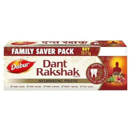 Dant Rakshak Ayurvedic Toothpaste - 175g (Pack of 2) | With Goodness Of 32 Ayurvedic Herbs | Prevents & Calms Gum Pain | Kills Germs | Complete Family