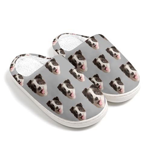 DIYGIFTS Personalized Cotton Slippers Custom Slippers Photo for Dog Cat Women Men Pure Color Slippers Unique Gift for Lover