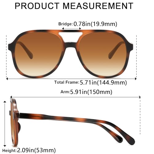 Retro Aviator Sunglasses for Women Men Classic 70s Vintage Trendy Square Aviators Sun Glasses4