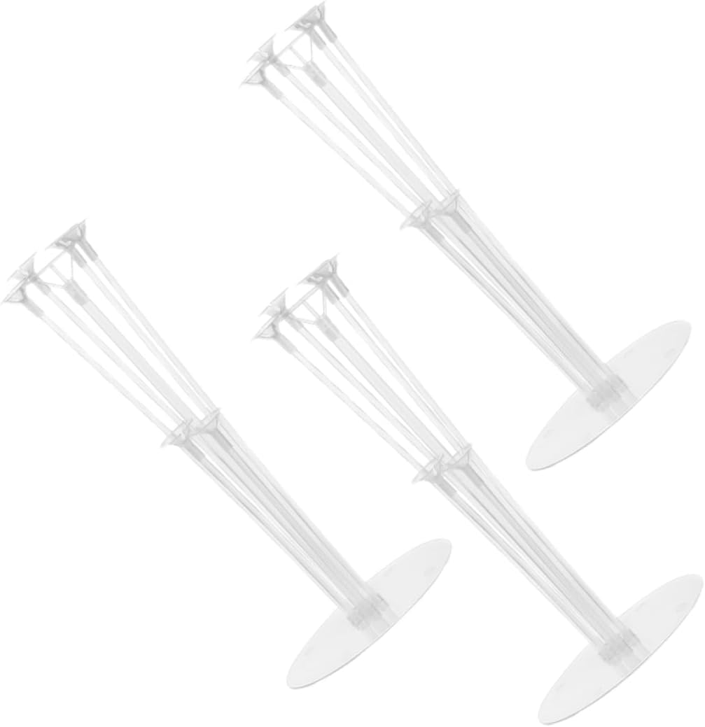Balloon Stand Kit 3 Sets Plastic Table Holder Reusable White