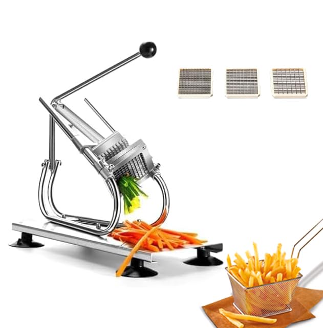 Coupe-frites manuel en acier inoxydable pour pommes de terre et légumes, lames polyvalentes pour des frites maison parfaites