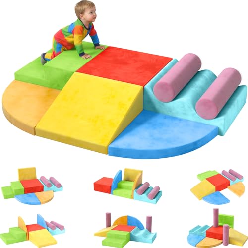 YENING Large Foam Climbing Blocks for Toddlers 1-3 Baby Climbing Toys for 1 Year Old Soft Play Set for Babies 6-12 Months Indoor