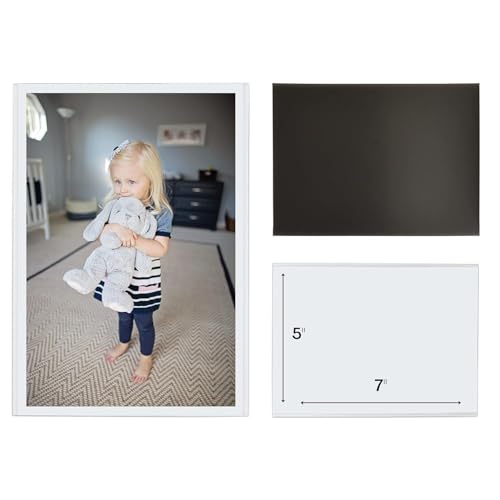 Magtech Magnetic Photo Pocket Picture Frame, White, Holds 5 x 7 Inches Photos, 10 Pack, Made in the USA (15710)
