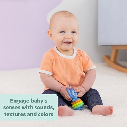Image of Bright Starts Disney Baby Stitch Tropical Treasures Gift Set with 4 Stitch Inspired Toys Including Baby-Safe Mirror and Teether, Newborns & Up